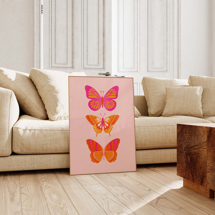 JUSTGOODMOOD Schmetterlinge Wandkunst – Baumwolle