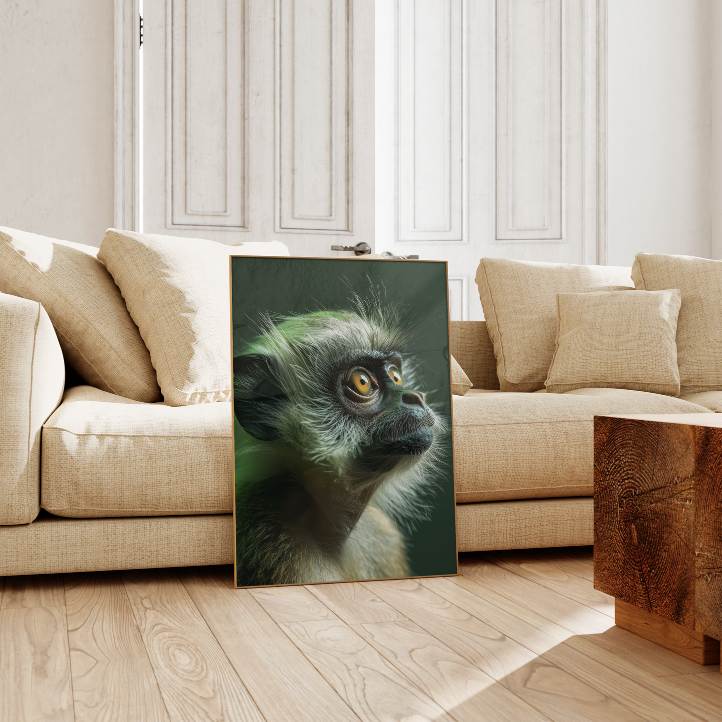 Süße Affen Poster · Geschenkidee · Affenbabys mit großen Augen · Dekoprint ohne Rahmen