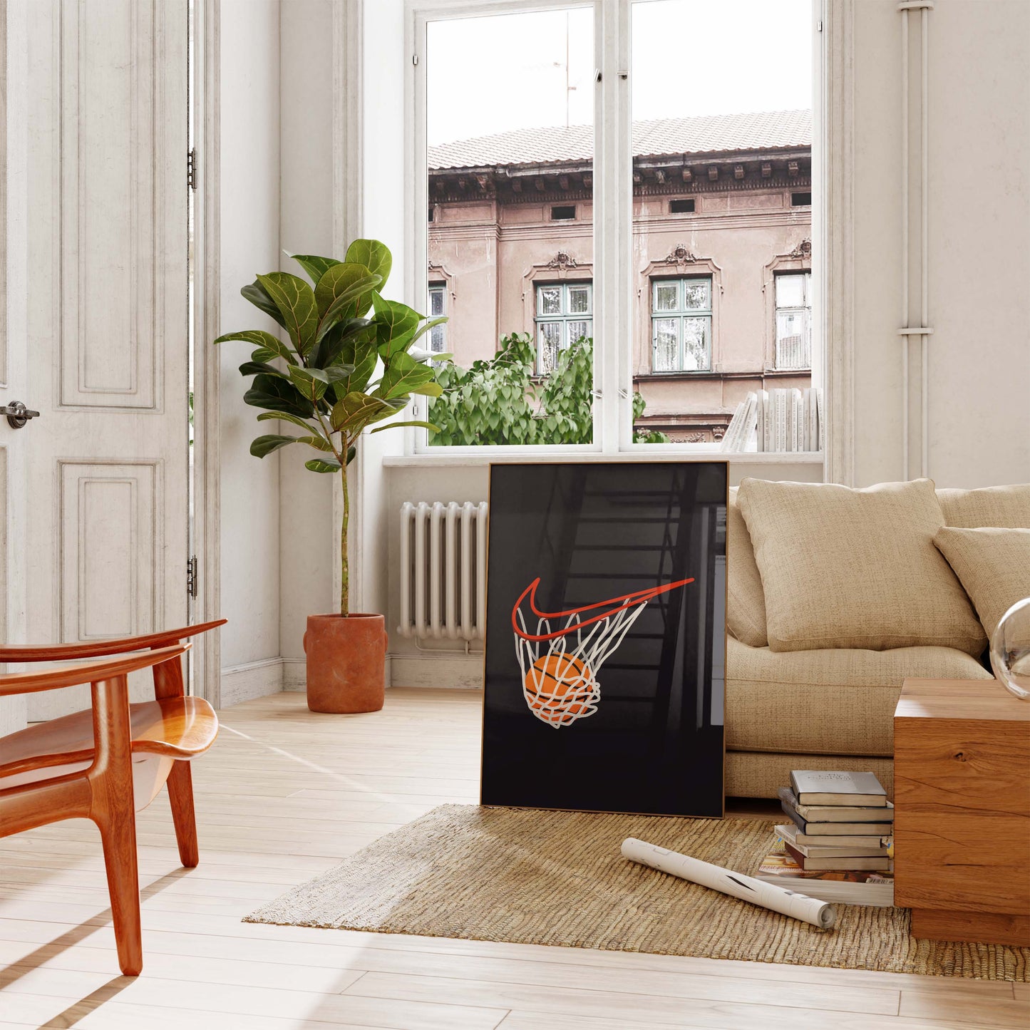 Basketball Hoop Illustration Poster · Geschenkidee · Sport Design · Minimalistische Kunst · Moderne Wanddeko · Print ohne Rahmen