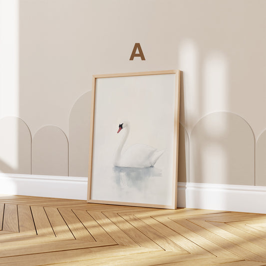 Boho Kinderzimmer Minimal Süß Aquarell Schwan Regenbogen Sonne Poster · Kinderzimmer Bilder · Wand Deko · Kunst Druck · Deko Print ohne Rahmen