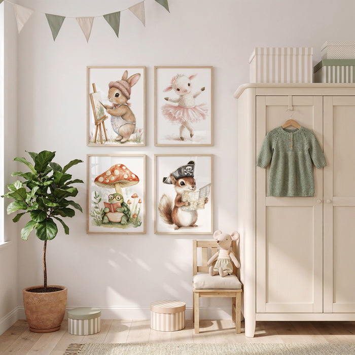 Premium Poster Tiere für Kinderzimmer – JUSTGOODMOOD