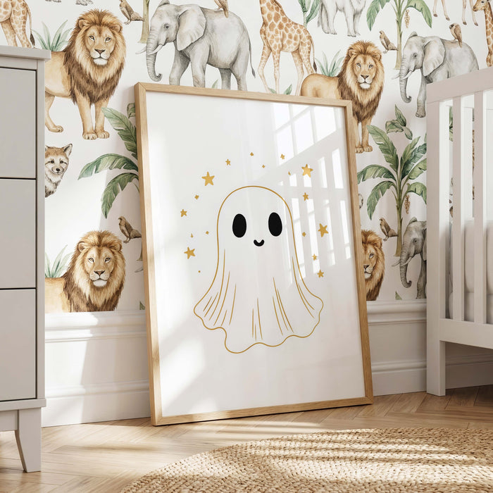 Wal und Gespenster Poster mit Sternen fürs Kinderzimmer