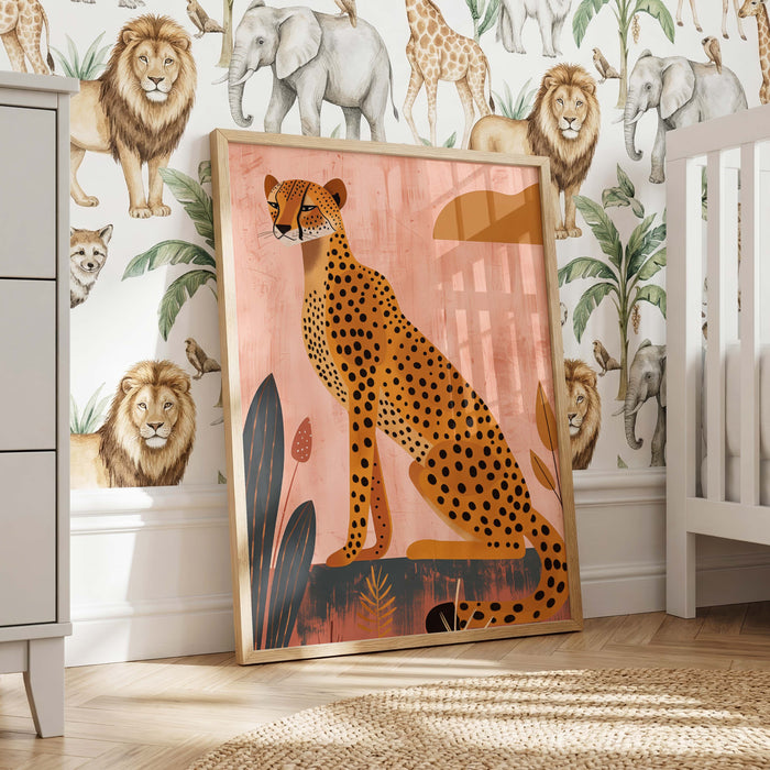 Süße Tiere Poster mit Katze, Gepard und Einhorn