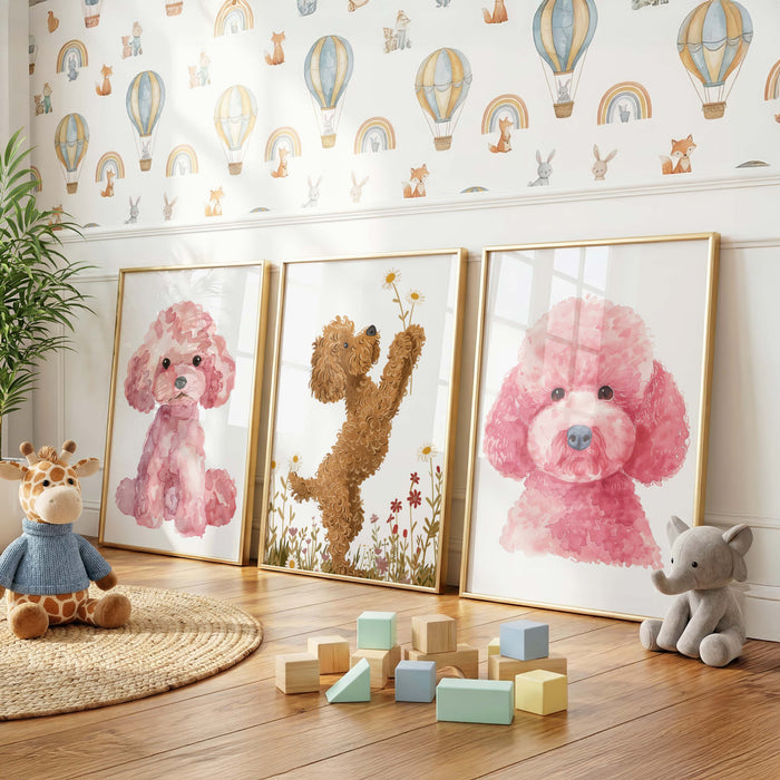 Hunde Poster für Kinderzimmer mit niedlichen Welpen