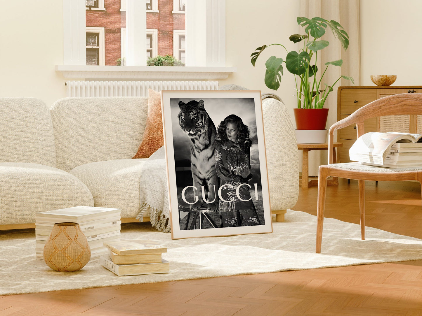 Gucci Poster · Wild und Schön · Gucci’s Starke Schönheit · Tigerstärke ·Exotische Pracht · Wand Dekoration · ohne Rahmen