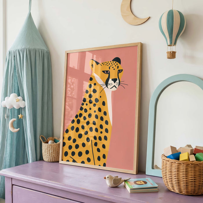 Safari Tiere Poster mit Gepard und Tiger fürs Kinderzimmer