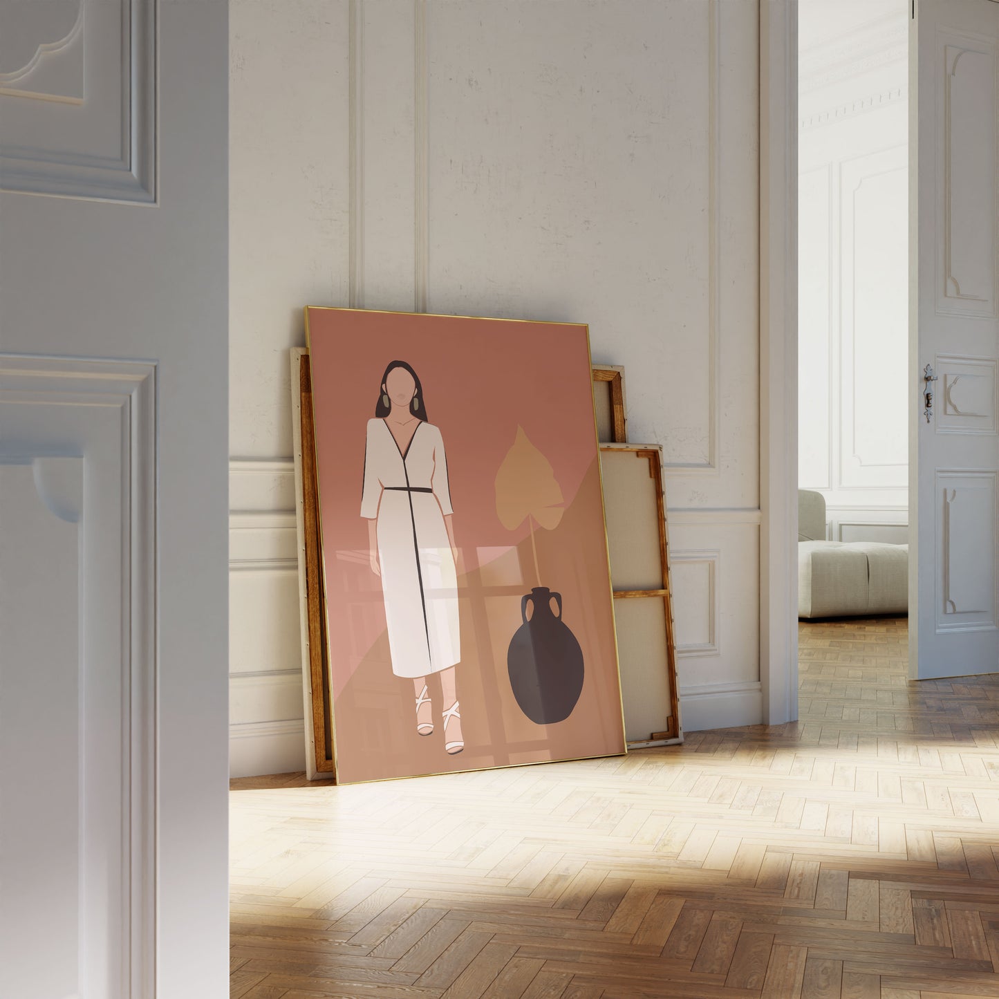 Abstrakte Frauen Poster · Geschenkidee · Boho Frauen Terrakotta Wüstenmotive · Dekoprint ohne Rahmen