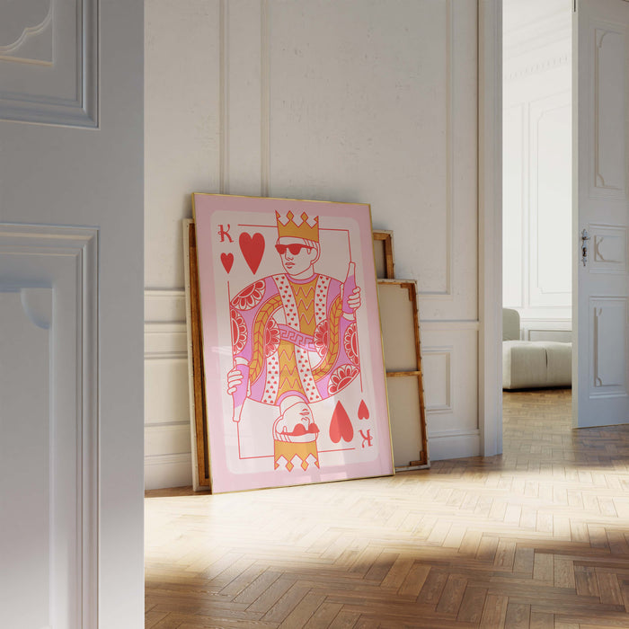 King of Hearts Poster – Premium Baumwoll-Canvas Kunst