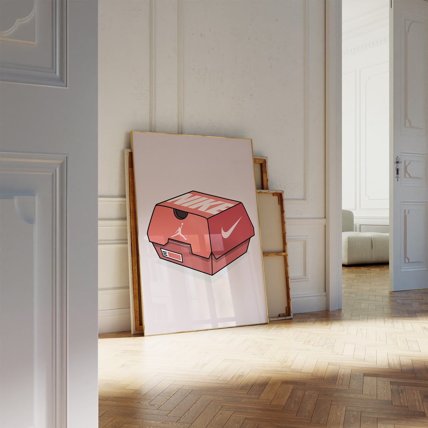 Sneaker Box Illustration Poster · Geschenkidee · Nike Schuhkarton Design · Streetwear Kunst · Moderne Wanddeko · Print ohne Rahmen