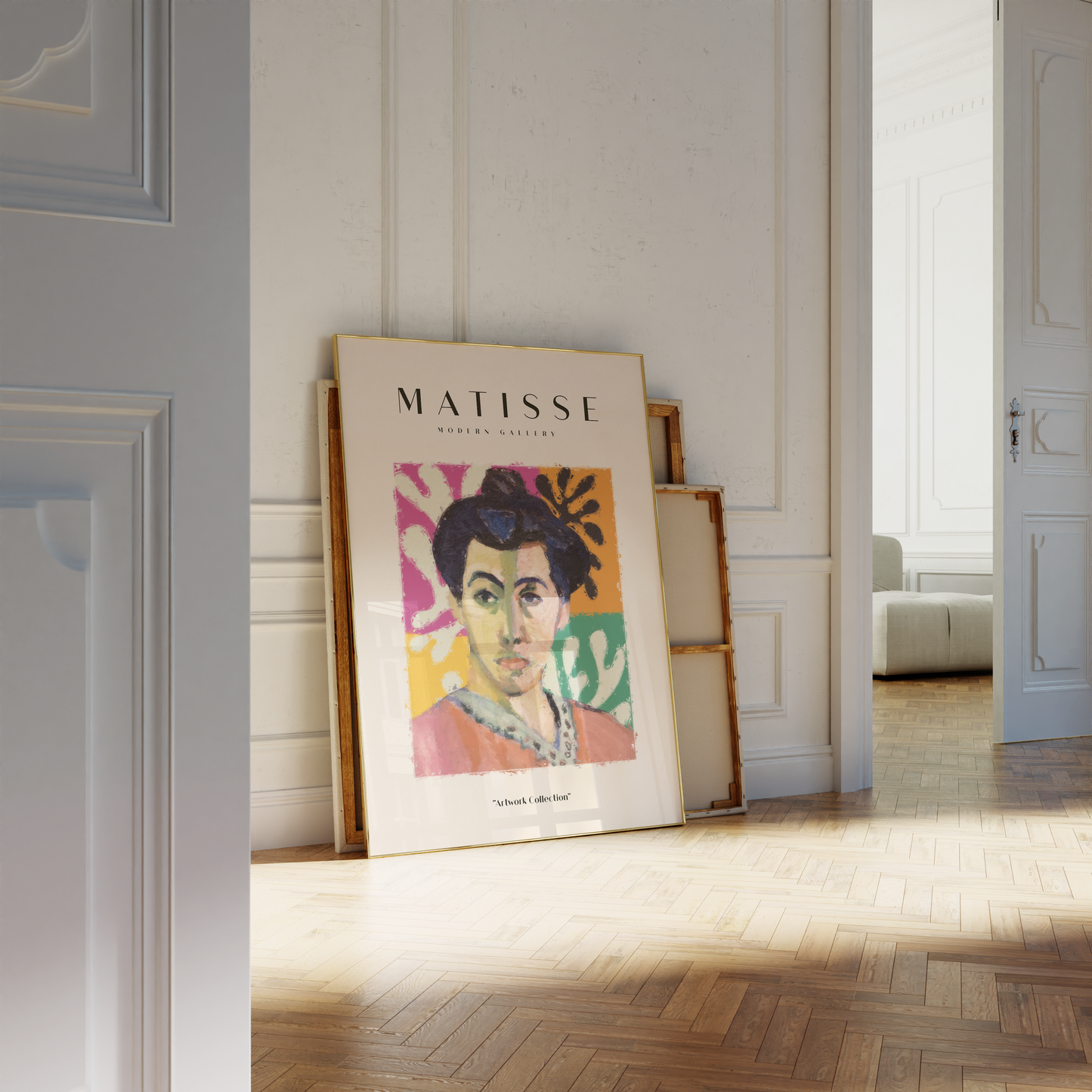 Matisse Poster · Geschenkidee · Abstrakte Scherenschnitte Porträts Farbenfrohe Kunst · Dekoprint ohne Rahmen