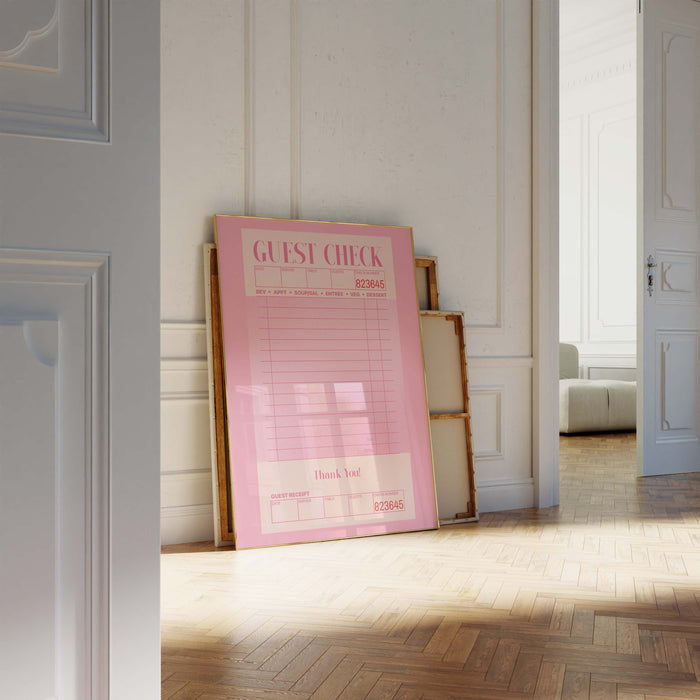 Guest Check Poster – Premium Baumwoll-Canvas Kunst