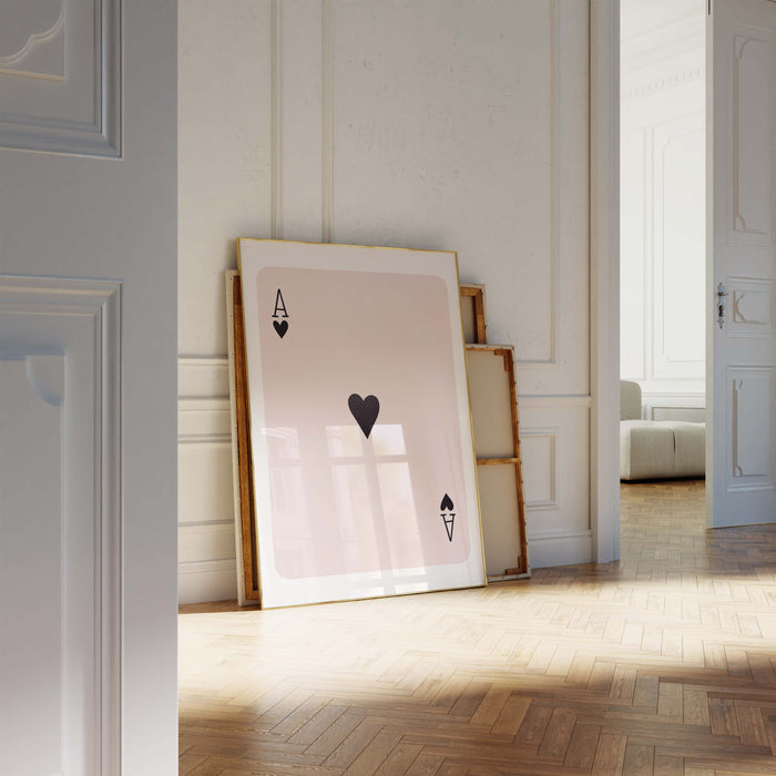 Ace of Hearts Poster – Premium Baumwoll-Leinwand