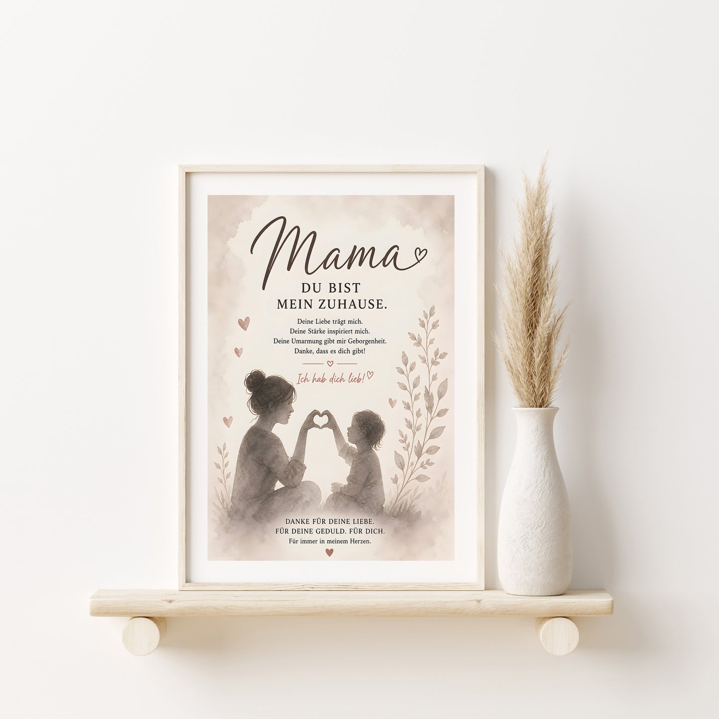 Muttertag Poster Mama & Kind · Geschenk für Mama · Liebe Spruch Poster · Familie Wanddeko · Print ohne Rahmen