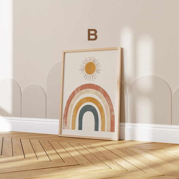 Boho Kinderzimmer Poster aus Premium Baumwolle