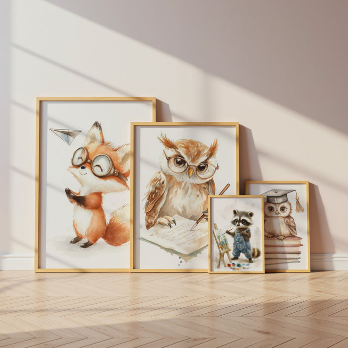 Waldtiere Aquarell Poster für Kids