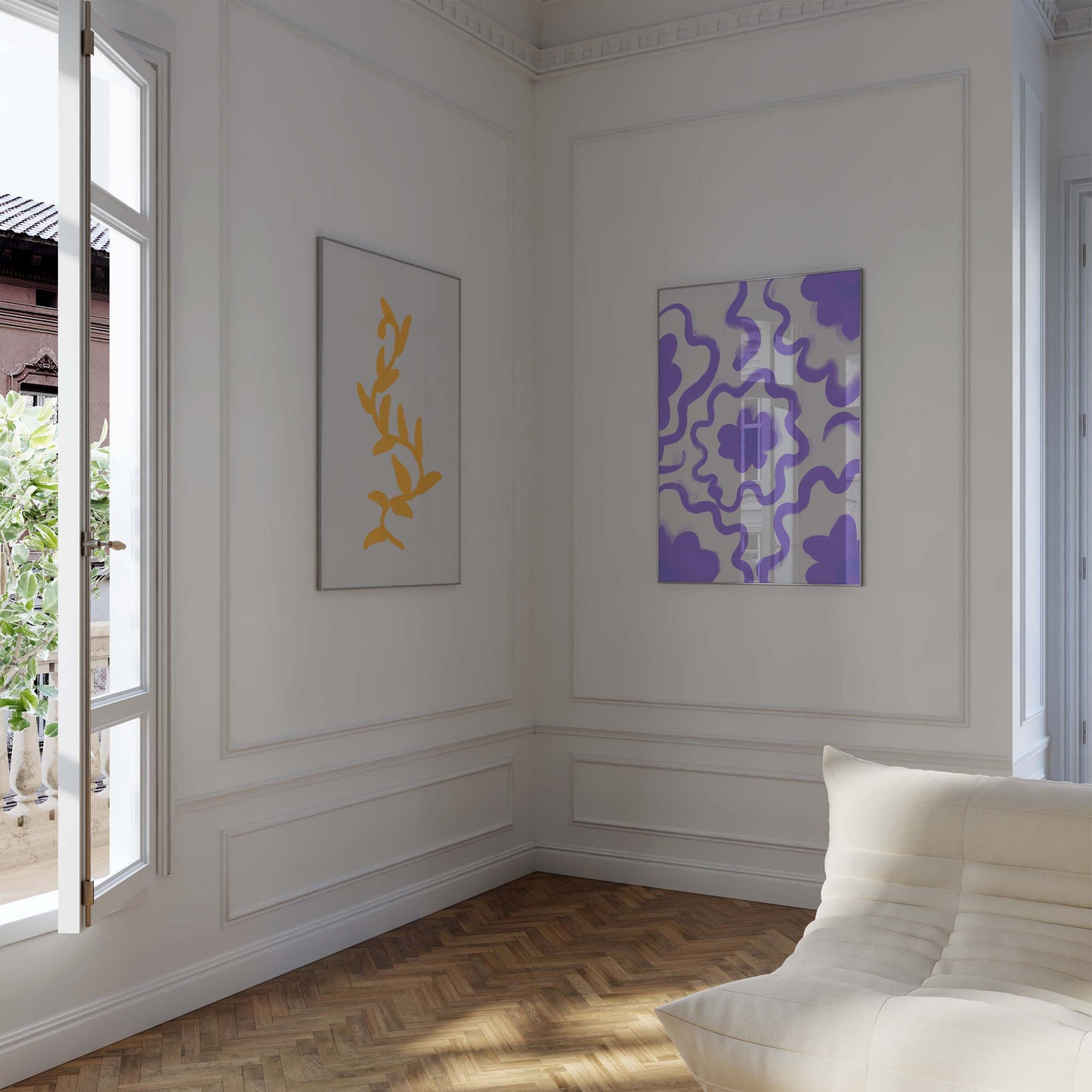 Bunte Blumen Poster · Geschenkidee · Abstrakte florale Formen und farbenfrohe Kunst · Dekoprint ohne Rahmen