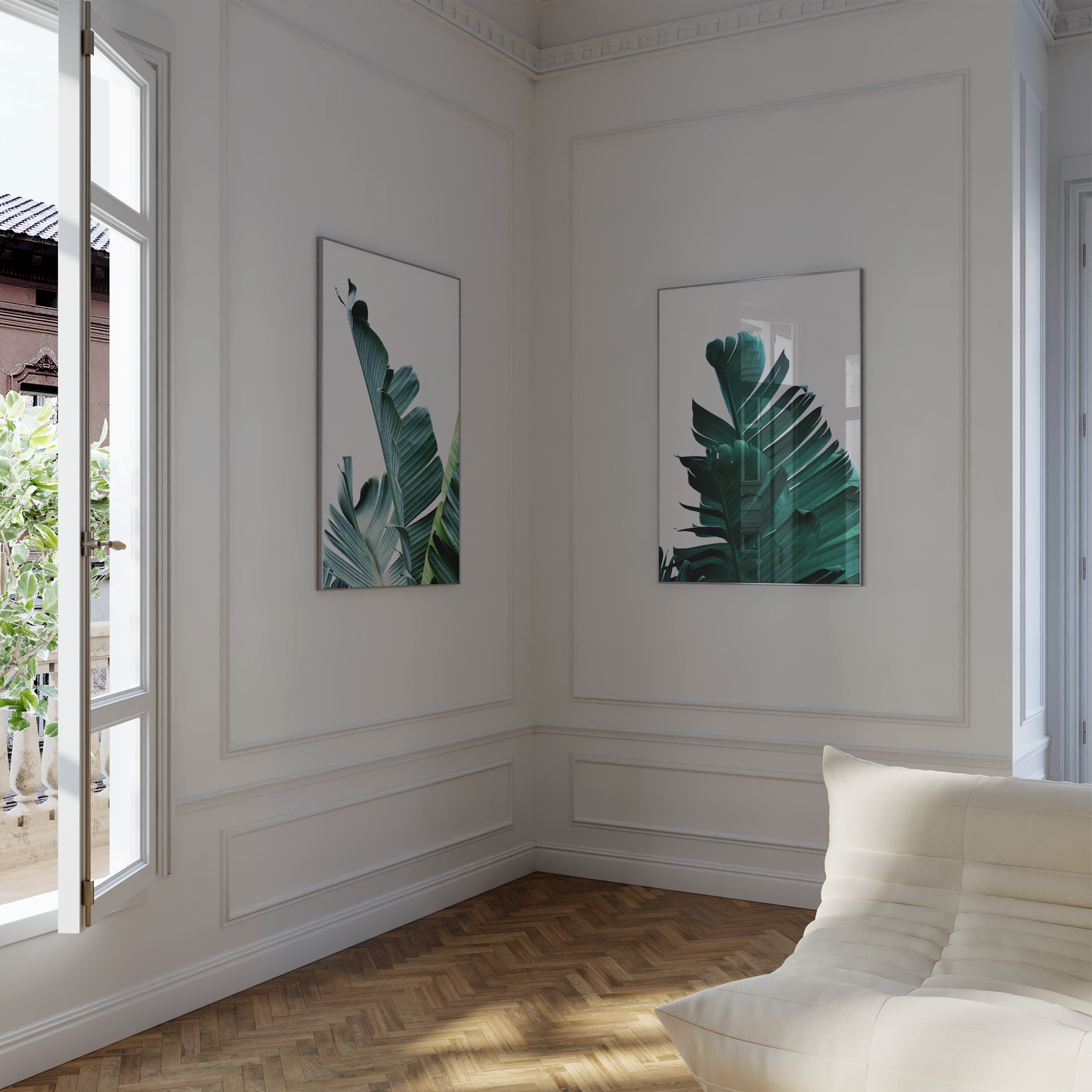 Palmenblätter Poster · Geschenkidee · Tropische Blätter Palmen Minimalistische Pflanzenkunst · Dekoprint ohne Rahmen