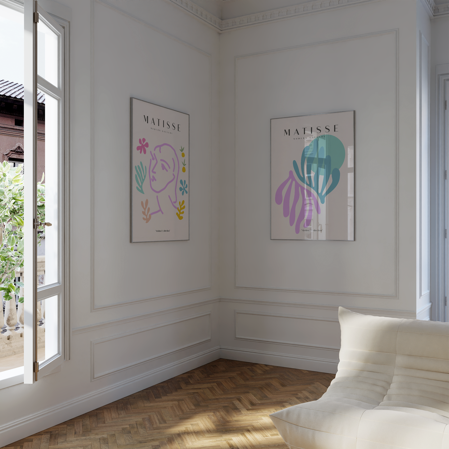 Matisse Poster · Geschenkidee · Abstrakte Scherenschnitte Frauenporträt Bunte Formen · Dekoprint ohne Rahmen