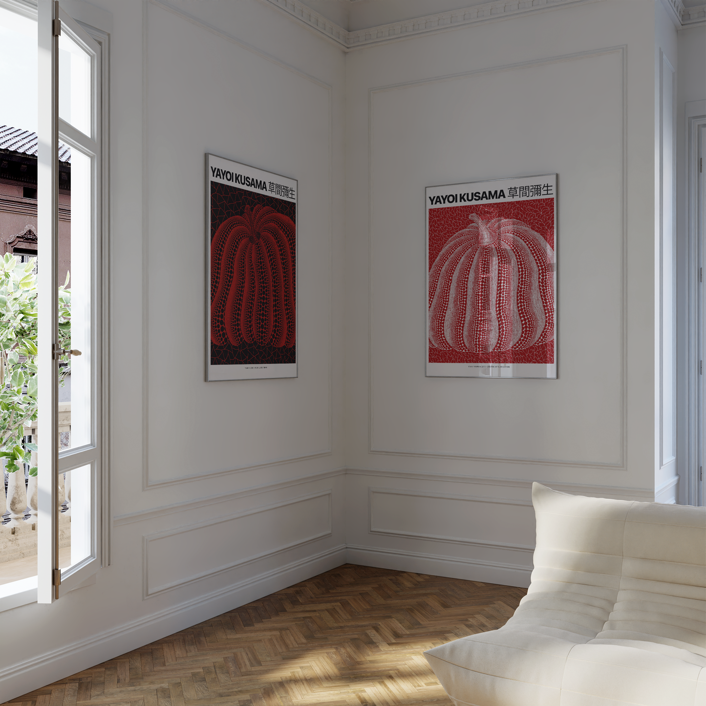 Kunst Poster · Geschenkidee · Yayoi Kusama Blumen Kürbis Pop Art Japanische Zeitgenössische Kunst · Dekoprint ohne Rahmen