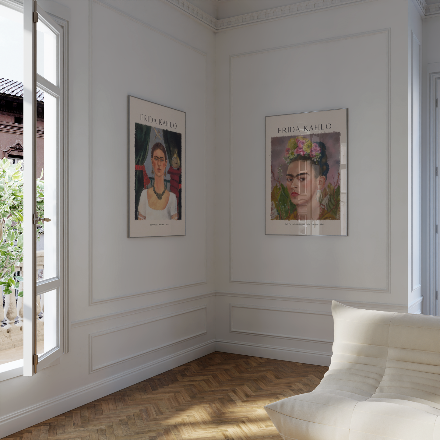 Frida Kahlo Kunst Poster · Geschenkidee · Selbstporträts Papageien Affen Mexikanische Ikonen · Dekoprint ohne Rahmen