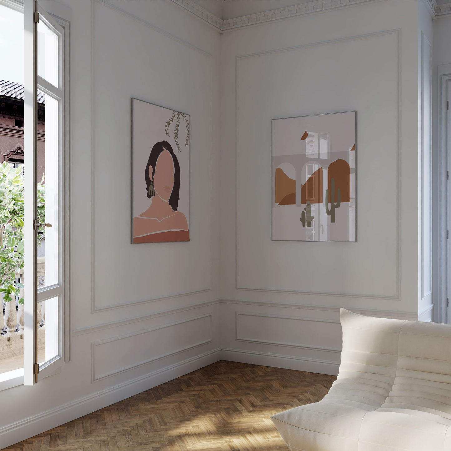 Abstrakte Frauen Poster · Geschenkidee · Boho Frauen Terrakotta Wüstenmotive · Dekoprint ohne Rahmen