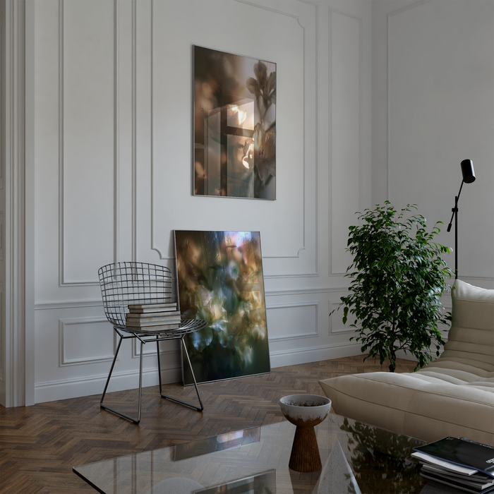 Geschenkidee · Rosen und Tulpen hinter Glas Poster Ästhetische Natur Fotografie · Dekoprint ohne Rahmen | JUSTGOODMOOD
