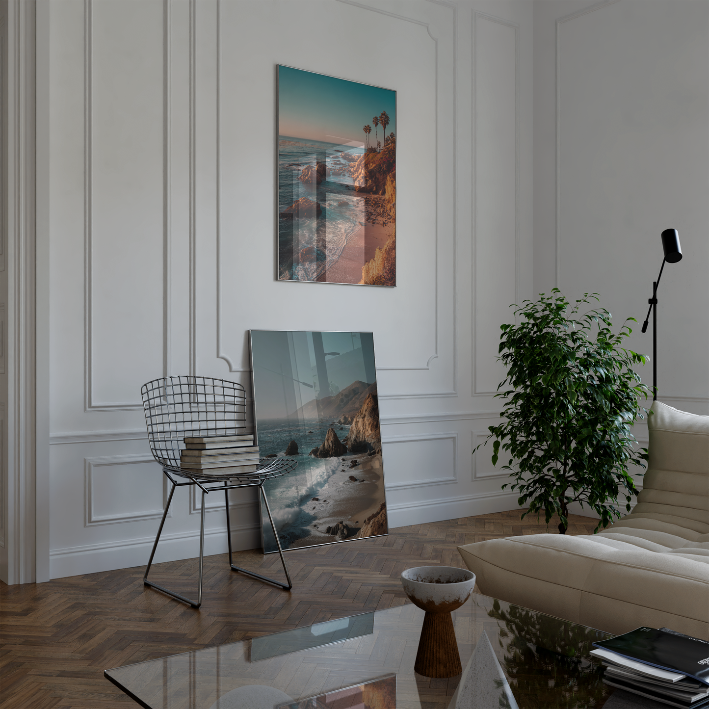Strand Poster · Geschenkidee · Strand Palmen Meereslandschaften · Dekoprint ohne Rahmen