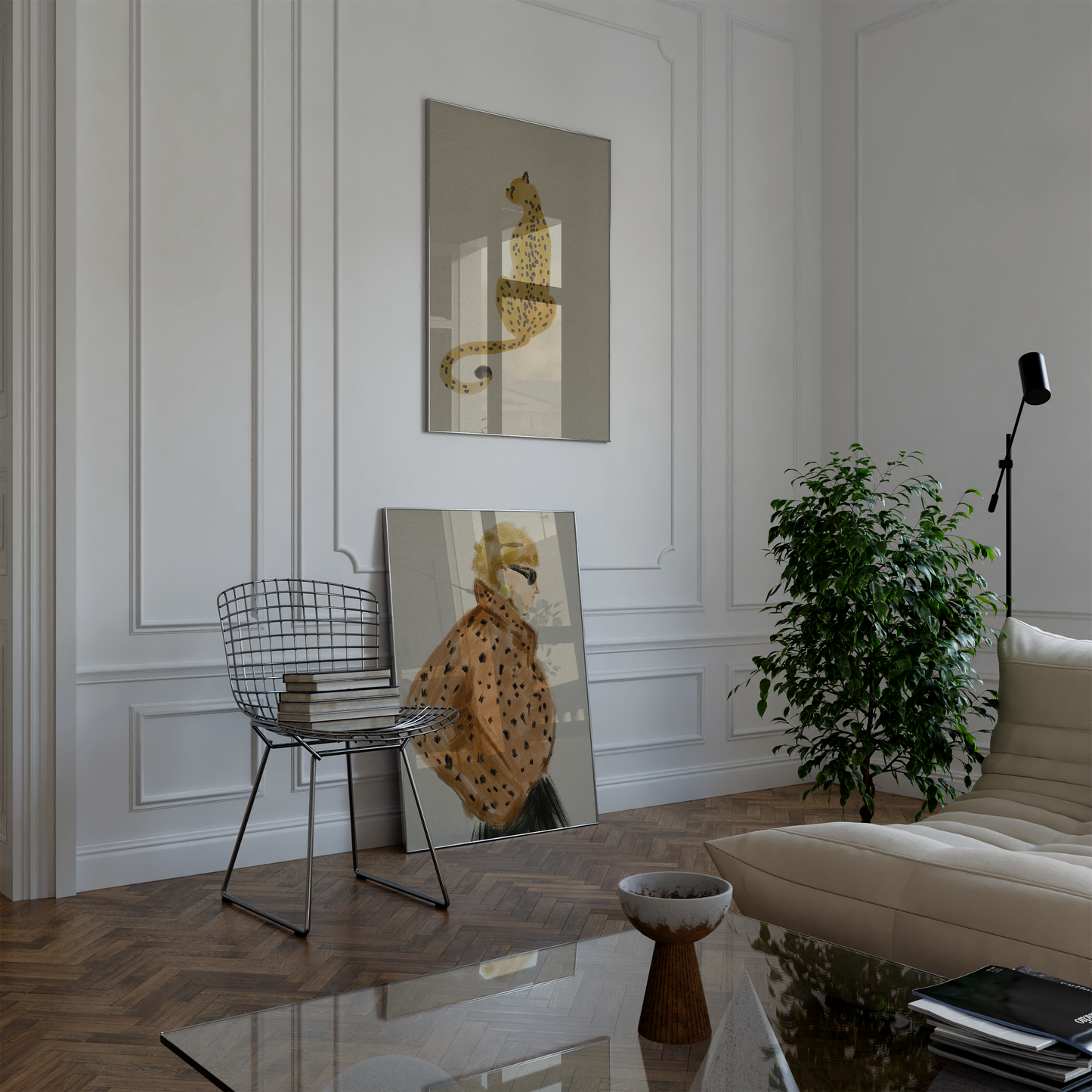 Modeposter Blumen · Animal Print & Raubkatzenmuster · Dekoprint ohne Rahmen