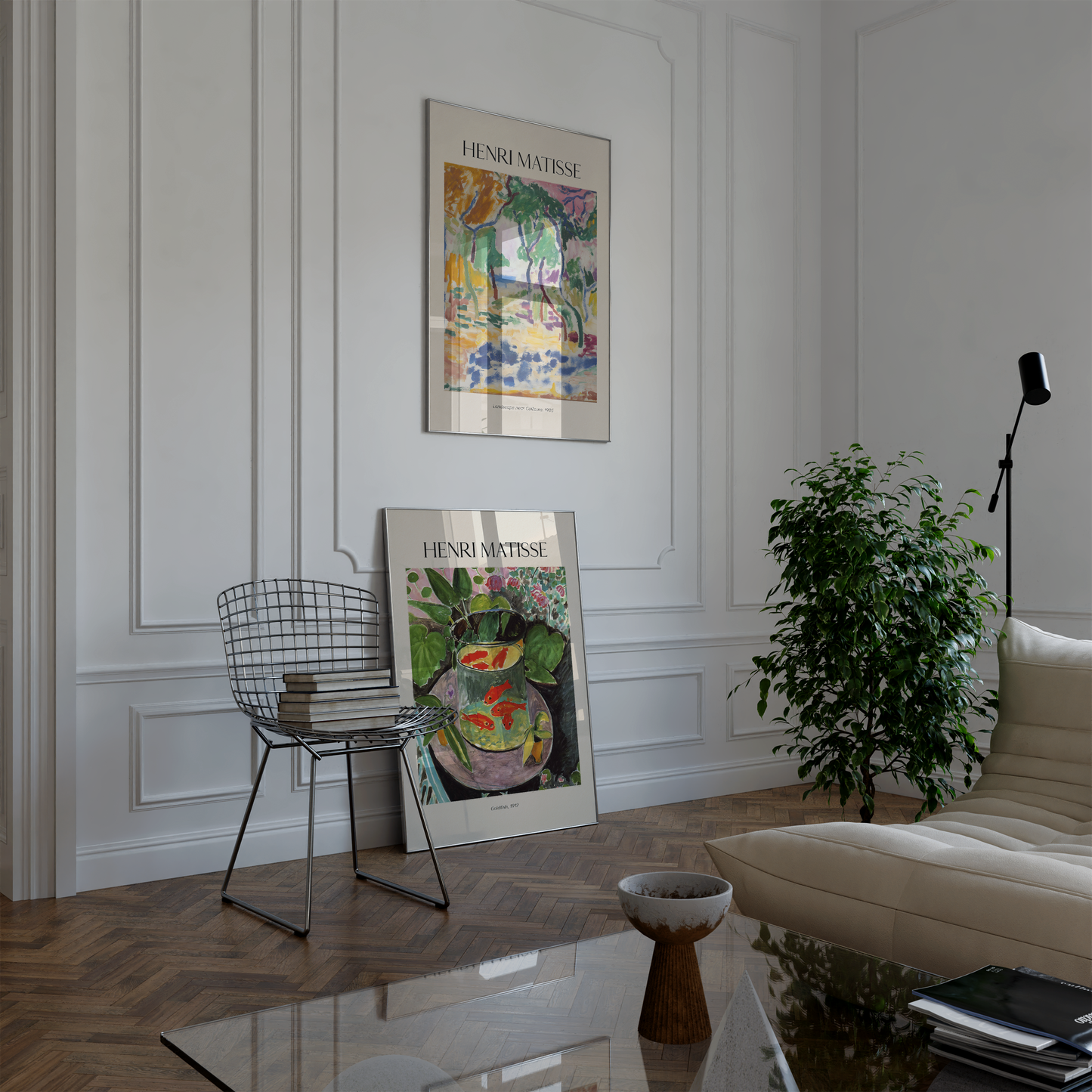 Henri Matisse Poster · Geschenkidee · Collioure Landschaften Goldfisch Offenes Fenster Fauvistisches Interieur · Dekoprint ohne Rahmen