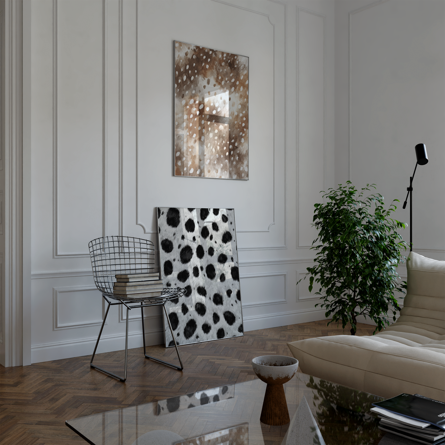 Tiermuster Poster · Geschenkidee · Tierfell Muster Wildtiere Leopard und Tiger Texturen · Dekoprint ohne Rahmen