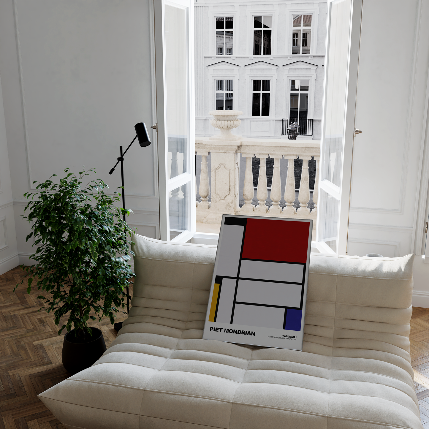 Poster Piet Mondrian · Composition with Yellow, Blue and Red · De Stijl, Neoplastizismus, Geometrische Kunst · Print ohne Rahmen