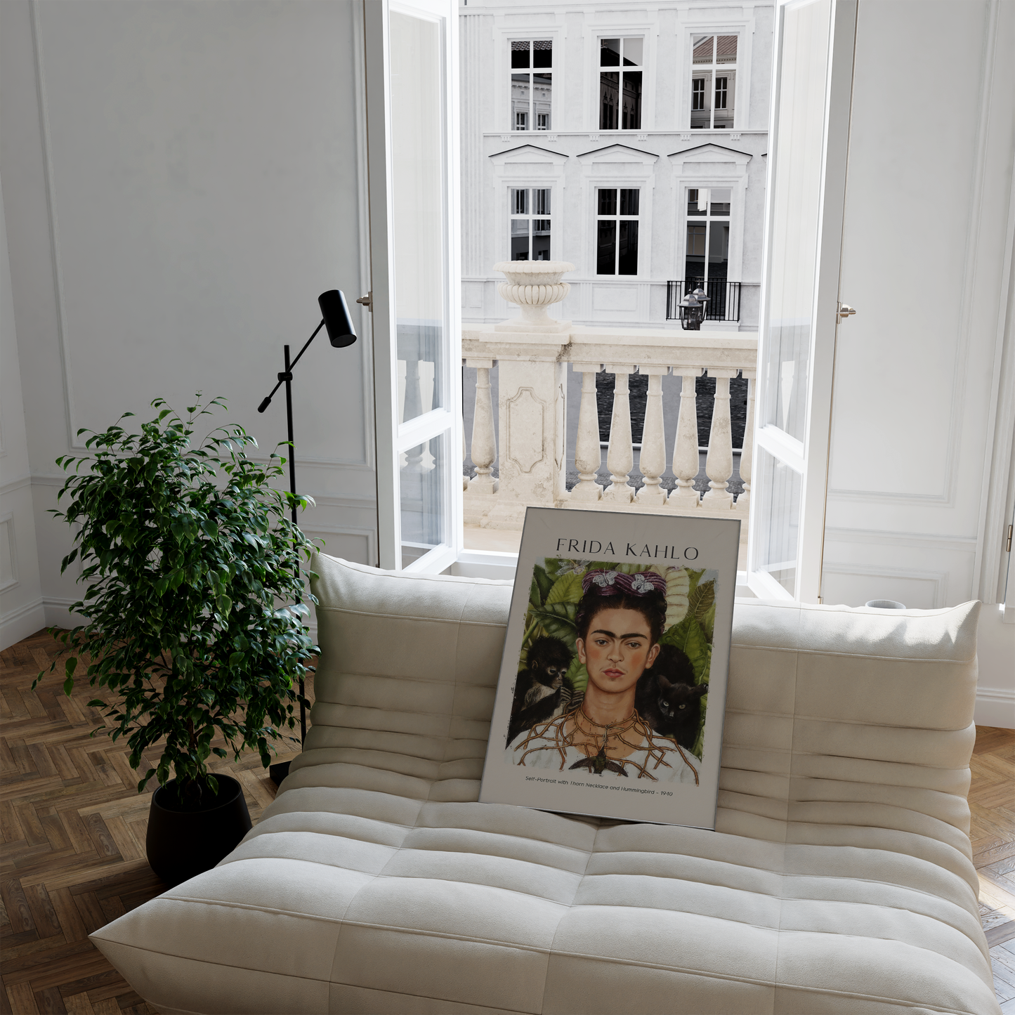 Frida Kahlo Kunst Poster · Geschenkidee · Selbstporträts Papageien Affen Mexikanische Ikonen · Dekoprint ohne Rahmen