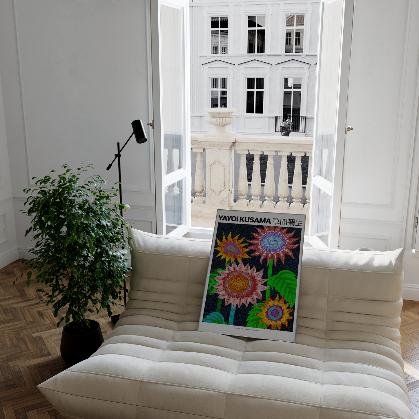 Kunst Poster · Geschenkidee · Yayoi Kusama Blumen Kürbis Pop Art Japanische Zeitgenössische Kunst · Dekoprint ohne Rahmen