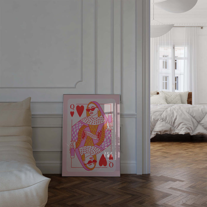 Queen of Hearts Poster – Premium Baumwoll-Canvas