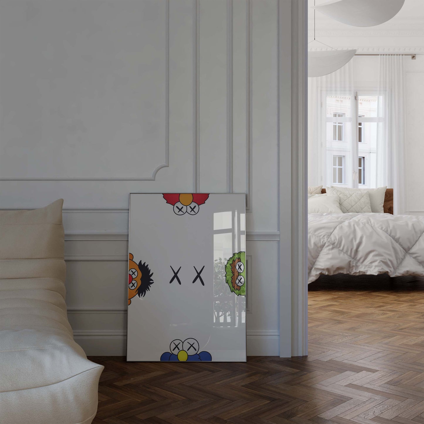 Cartoon Charakter Collage Poster · Geschenkidee · Pop Art Figuren Mix · Street Art Stil · Minimal Design · Print ohne Rahmen