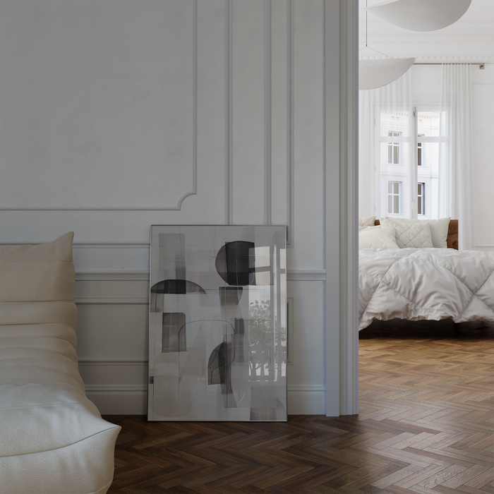 Schwarz-Weiß-Poster mit geometrischen Formen