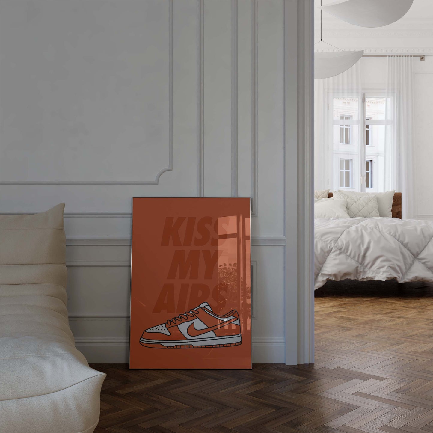 Sneaker Typografie Poster · Geschenkidee · Kiss My Airs Design · Streetwear Schuhe Illustration · Moderne Wanddeko · Print ohne Rahmen