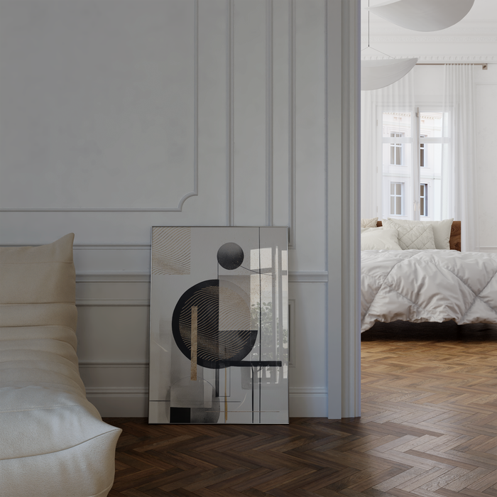 Geometrische Poster in Schwarz und Gold