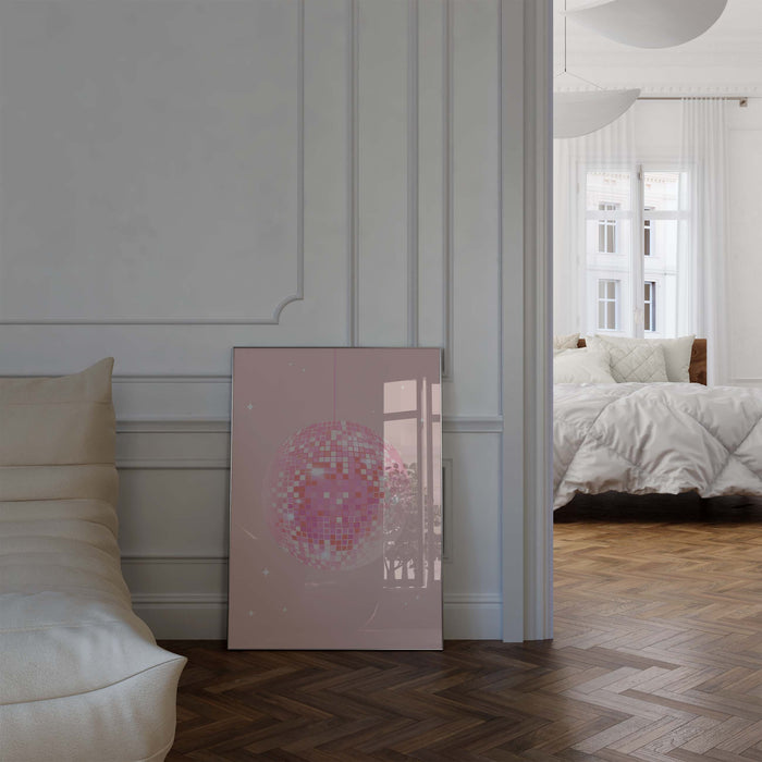 Disco Kugel Poster auf Premium Baumwolle