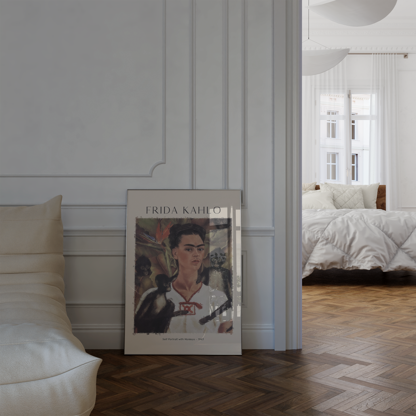 Frida Kahlo Kunst Poster · Geschenkidee · Selbstporträts Papageien Affen Mexikanische Ikonen · Dekoprint ohne Rahmen