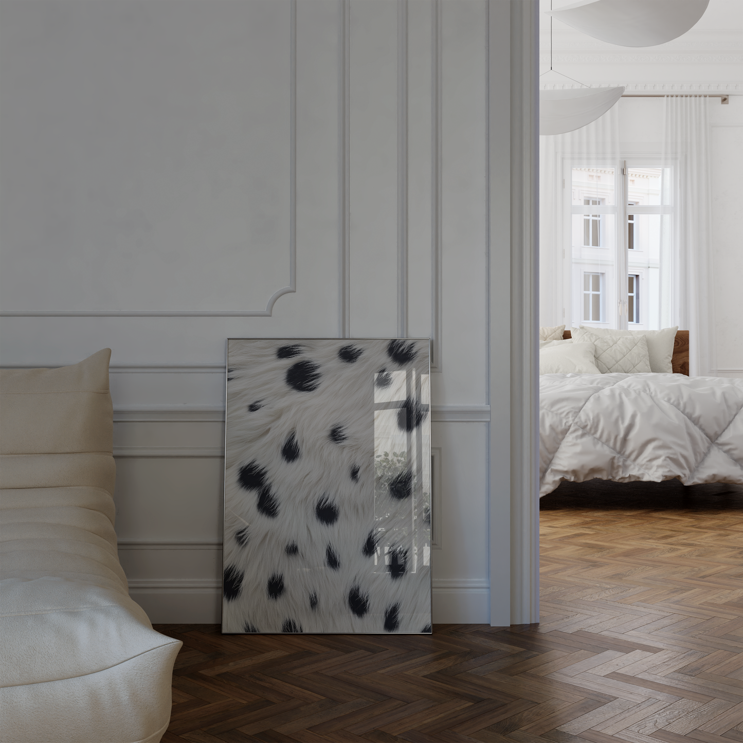 Tiermuster-Poster · Geschenkidee · Leopard Giraffe gepunktete Felloptik · Dekoprint ohne Rahmen
