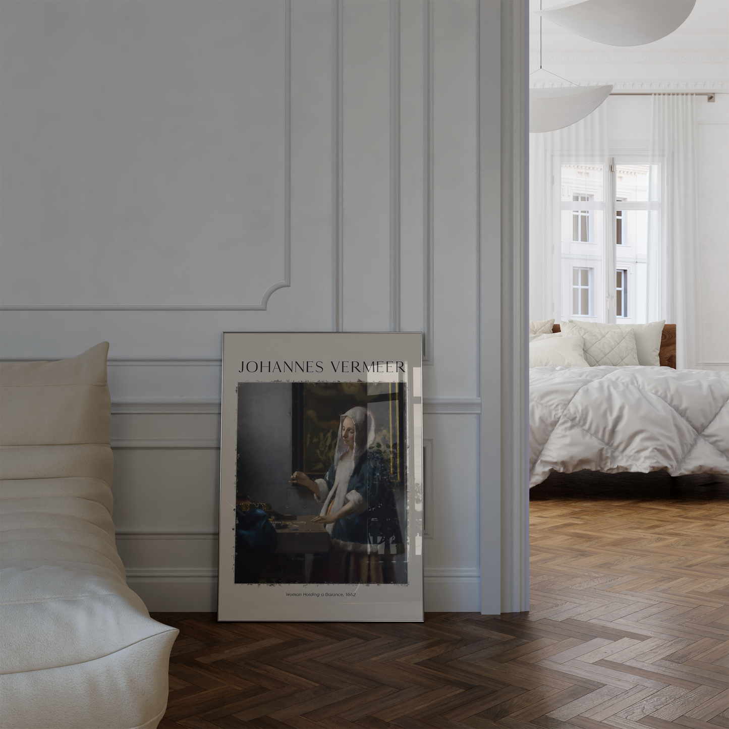 Johannes Vermeer Poster · Geschenkidee · Frau mit Waage Barockporträt Niederländische Meisterkunst · Dekoprint ohne Rahmen