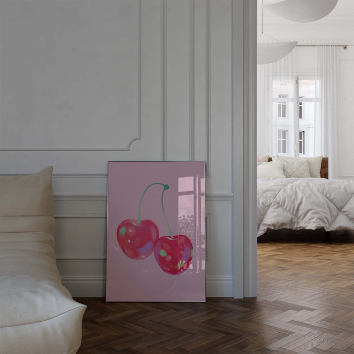 Kirschen Poster – Premium Baumwoll-Canvas Kunst