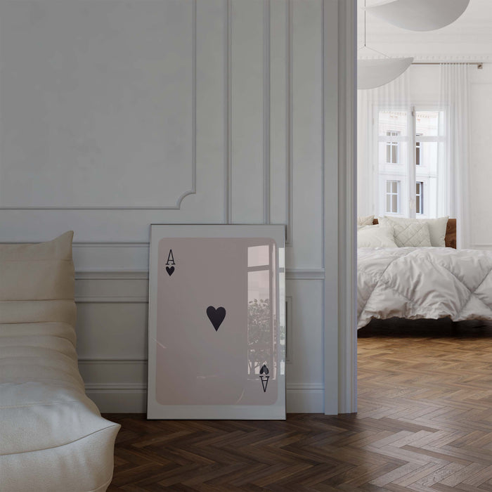 Ace of Hearts Poster – Premium Baumwoll-Leinwand