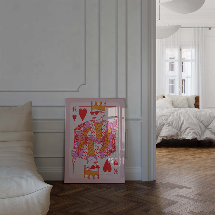 King of Hearts Poster – Premium Baumwoll-Canvas Kunst