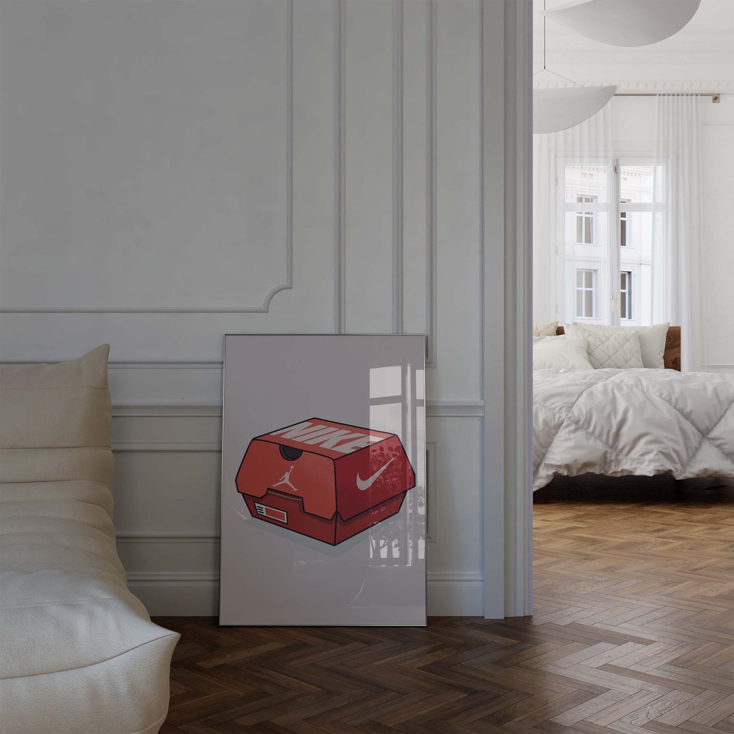 Sneaker Box Illustration Poster · Geschenkidee · Nike Schuhkarton Design · Streetwear Kunst · Moderne Wanddeko · Print ohne Rahmen