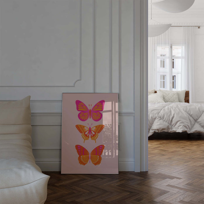 JUSTGOODMOOD Schmetterlinge Wandkunst – Baumwolle