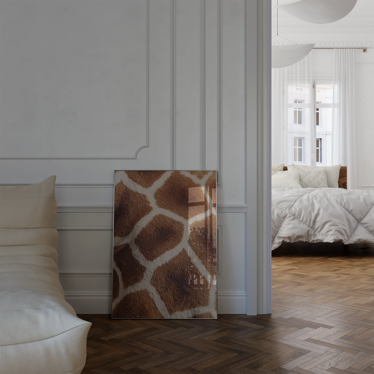 Tiermuster Poster ·  Geschenkidee · Elegante Goldene Tierfell Muster Zebra und Giraffen Texturen · Dekoprint ohne Rahmen