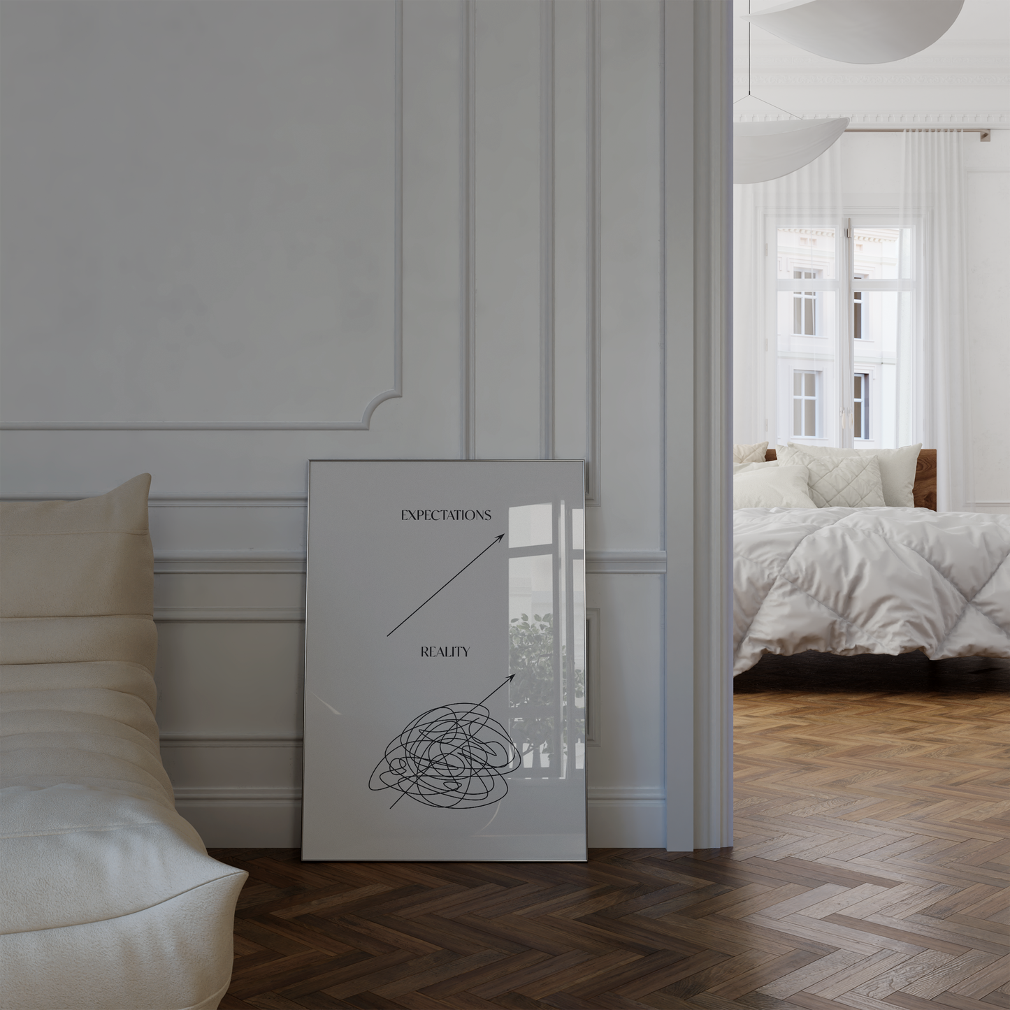 Erfolg Realität Poster · Geschenkidee · Success Mindset Grafik · Minimalistische Line Art · Dekoprint ohne Rahmen
