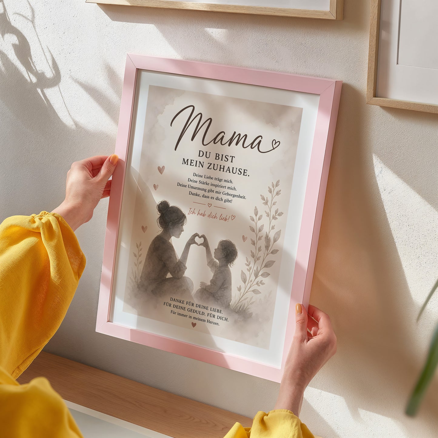 Muttertag Poster Mama & Kind · Geschenk für Mama · Liebe Spruch Poster · Familie Wanddeko · Print ohne Rahmen